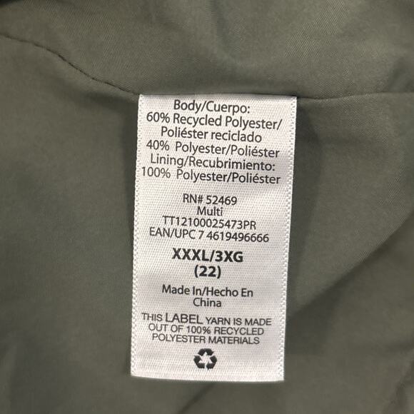 Time & True Floral Blouse 3X/22W Green V-Neck Long Sleeve Lined Plus Size Tunic - Picture 7 of 12